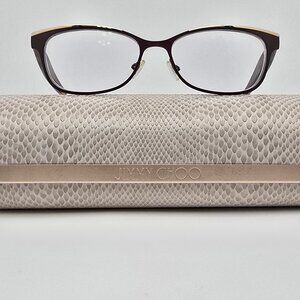 Jimmy Choo 147 PWZ Brown Gold Tortoise Eyeglasses Frame w/ Flexhinge and Case